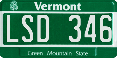 VT license plate LSD346