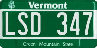 VT license plate LSD347