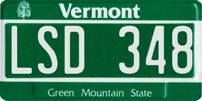 VT license plate LSD348