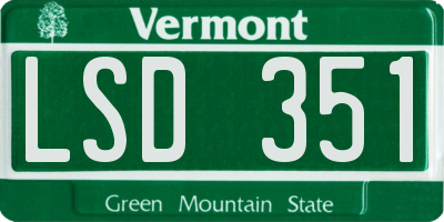 VT license plate LSD351