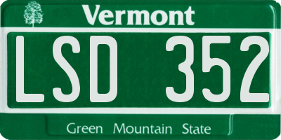 VT license plate LSD352