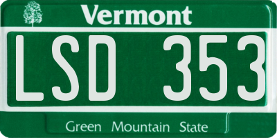 VT license plate LSD353