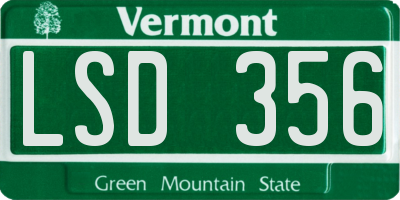 VT license plate LSD356