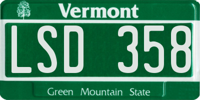 VT license plate LSD358