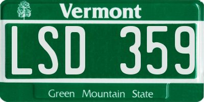 VT license plate LSD359