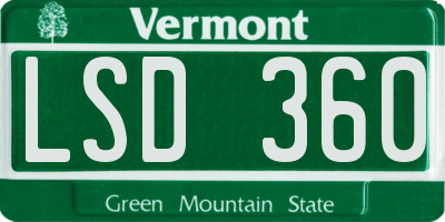 VT license plate LSD360