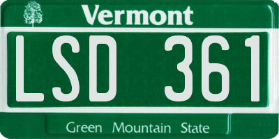 VT license plate LSD361