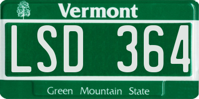 VT license plate LSD364