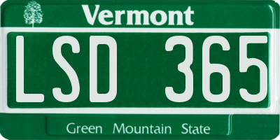 VT license plate LSD365