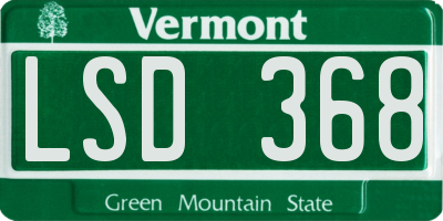 VT license plate LSD368
