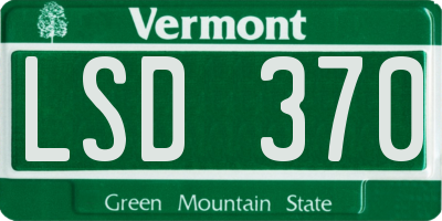 VT license plate LSD370
