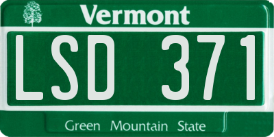 VT license plate LSD371