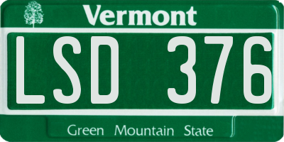 VT license plate LSD376