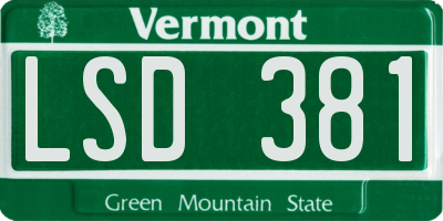 VT license plate LSD381