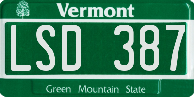 VT license plate LSD387