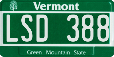 VT license plate LSD388