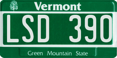 VT license plate LSD390