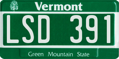VT license plate LSD391