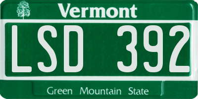 VT license plate LSD392