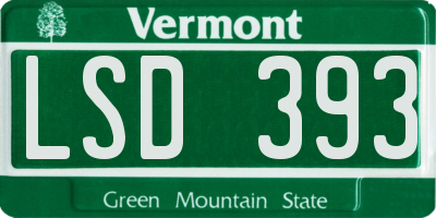 VT license plate LSD393