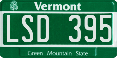 VT license plate LSD395