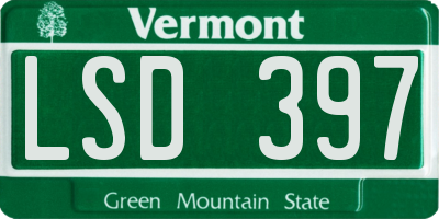 VT license plate LSD397