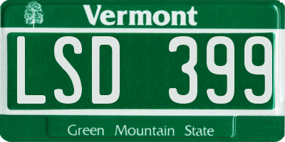 VT license plate LSD399