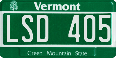 VT license plate LSD405