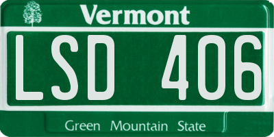 VT license plate LSD406