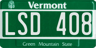 VT license plate LSD408