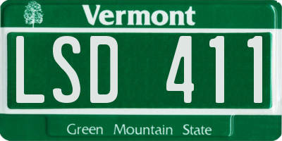 VT license plate LSD411
