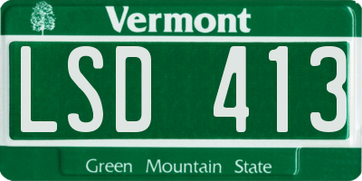 VT license plate LSD413