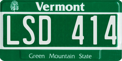 VT license plate LSD414