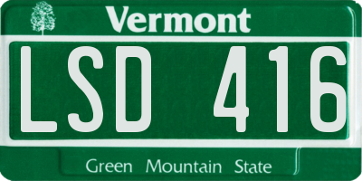VT license plate LSD416