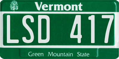 VT license plate LSD417