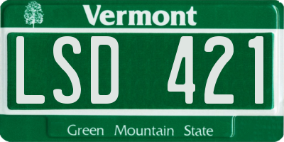 VT license plate LSD421