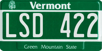 VT license plate LSD422