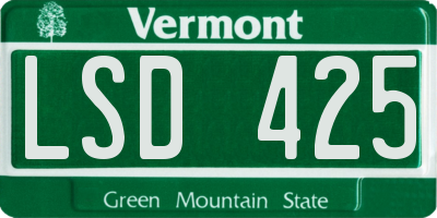 VT license plate LSD425