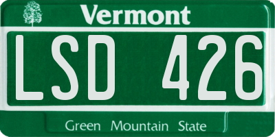 VT license plate LSD426