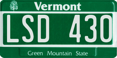 VT license plate LSD430