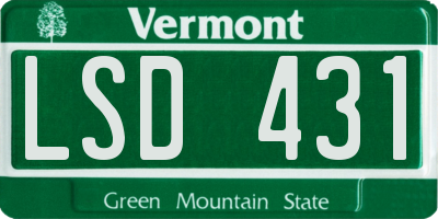 VT license plate LSD431