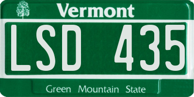 VT license plate LSD435