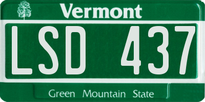 VT license plate LSD437