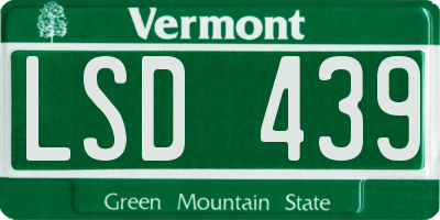 VT license plate LSD439