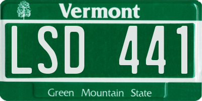 VT license plate LSD441