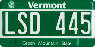 VT license plate LSD445