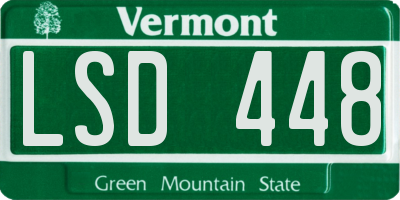 VT license plate LSD448