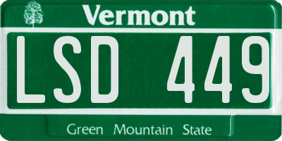 VT license plate LSD449