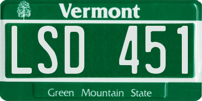 VT license plate LSD451