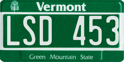 VT license plate LSD453